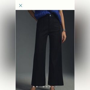 The Collette by Maeve Linen Wide Cropped Pants from Anthropologie